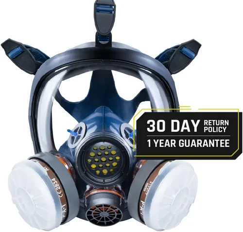 Vista 6 de Parcil Distribution Full Face Respirator Mask with Filters – Durable Full Face Respirator Mask, Bayonet Filter Compatible