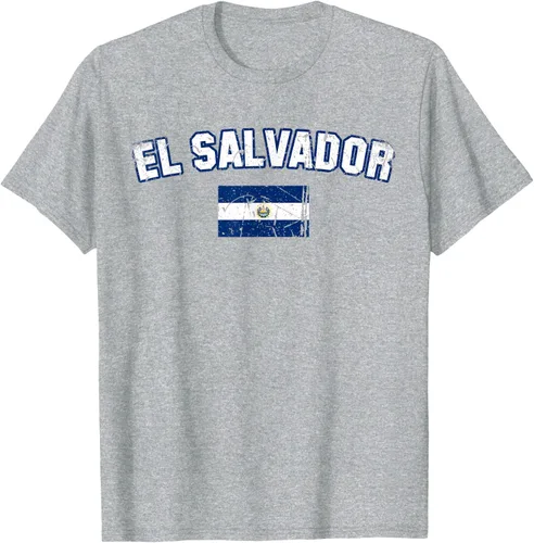 Vista 44 de EL SALVADOR Bandera Vintage Hombres Mujeres Niños Camiseta EL SALVADOR