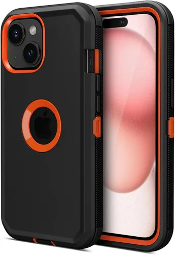 Vista 19 de Jiunai Funda para iPhone 14 Plus a Prueba de Golpes Antipolvo Protección de Servicio Pesado Protectora Antiarañazos de Doble Capa Resistente Rugosa