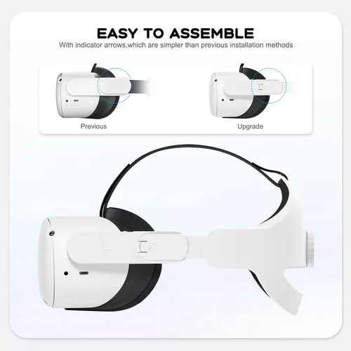 Vista 3 de Esimen - Correa de repuesto para Oculus Quest 2, correa Q2 de repuesto almohadillada para mayor confort, diseño de peso equilibrado, reduce