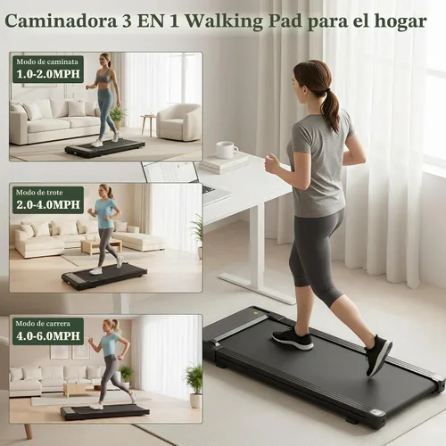 Vista 2 de [Usado] Caminadora Walking Pad, Cinta de Correr Portátil 3 en 1 Debajo del Escritorio para Casa Espacios Pequeños, Cinta de Correr Plegable Compacta