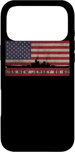 Vista 20 de Funda para iPhone 12 Pro Max USS New Jersey BB-62 WW2 de la bandera estadounidense de EE.UU.