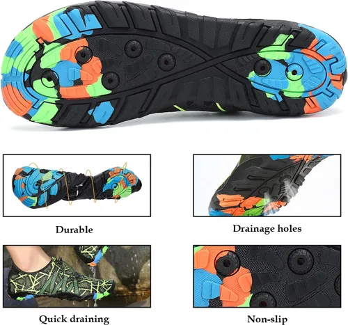 Vista 6 de Zapatos de agua para hombre y mujer, zapatos acuáticos descalzos, de secado rápido, para playa, natación, buceo, kayak, surf, deportes acuáticos