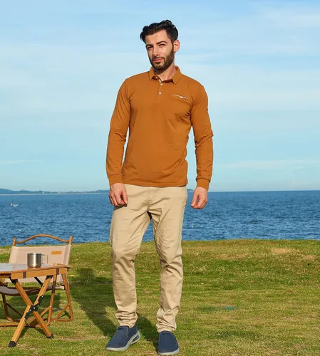 Vista 3 de XTAPAN Polo de golf de manga larga para hombre