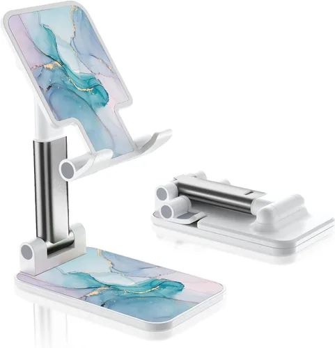 Vista 21 de Soporte de teléfono plegable para escritorio - Soporte de teléfono celular de ángulo ajustable - Adecuado para iPhone, Samsung - Flor negra
