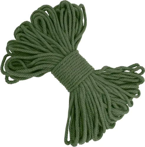 Vista 35 de Cuerda de macramé de 0.197 in x 22 yardas, cuerda gruesa de hilo de algodón natural, cuerda de colores para colgar plantas de macramé, para colgar