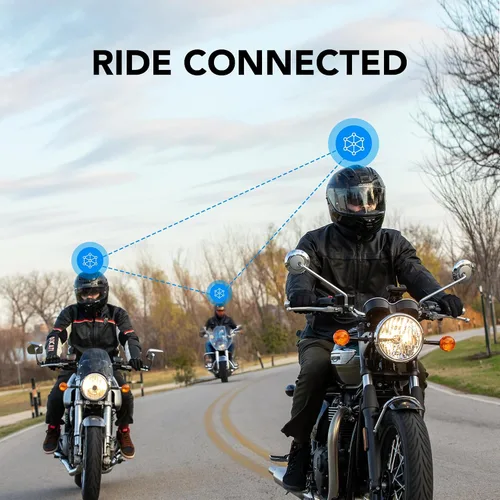 Vista 5 de Casco inteligente integral para motocicleta Sena Phantom y ANC con comunicaciones integradas, iluminación LED y sonido de segunda