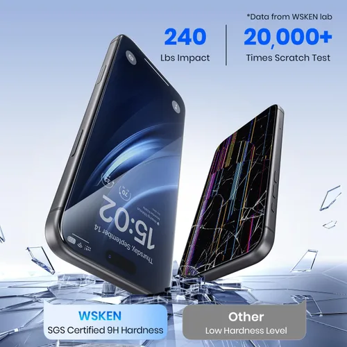 Vista 3 de WSKEN for Phone 18 Pro Max Screen Protector - 3D Curved - 2 PCS