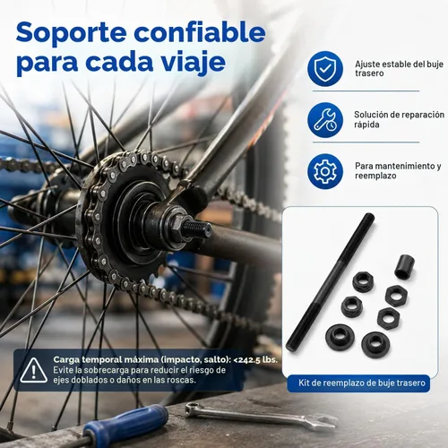 Vista 5 de Eje de bicicleta de 7.480 in de velocidad múltiple eje trasero eje 3/8 pulgadas negro 26 TPI eje eje de cubo cónico bloqueo tuerca arandela kit -1