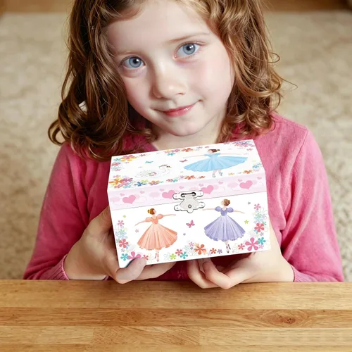 Vista 7 de RR ROUND RICH DESIGN Joyero musical para niñas rosa