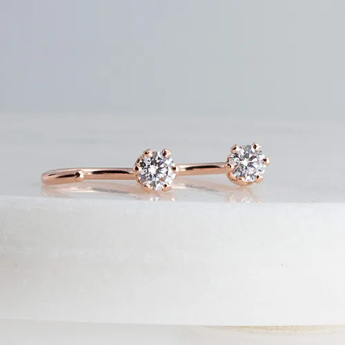 Vista 34 de Half Huggie Birthstone Gold Hoop Earrings for Women Tiny Cartilage Stud Piercing Earring Hypoallergenic Earring Screw Back Dainty Hug