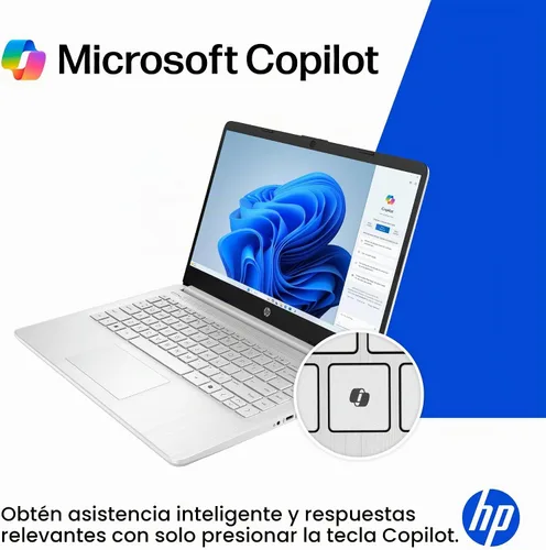 Vista 9 de HP Laptop Essential 2026, procesador Intel, almacenamiento de 128 GB Plateado natural