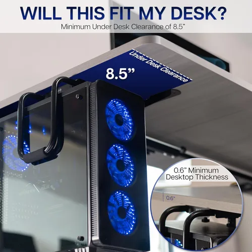 Vista 5 de VIVO - Soporte para PC de oficina grande para debajo del escritorio