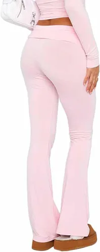 Vista 4 de PRIVIMIX Leggings acampanados de cintura baja para mujer, pantalones de yoga con corte de bota, pantalones deportivos
