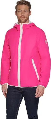 Vista 2 de GUESS Cortavientos con capucha para hombre