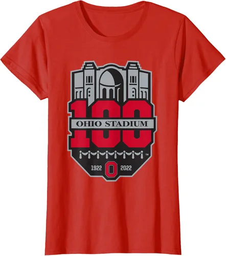 Vista 21 de Camiseta con licencia oficial de los 100 años del logotipo de fútbol del estado de Ohio, Negro