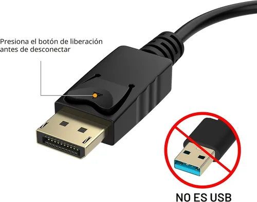 Vista 2 de Moread Adaptador 4K DisplayPort (DP) a HDMI, Convertidor de Puerto de Pantalla Unidireccional Chapado en Oro de Computadora a Pantalla HDMI