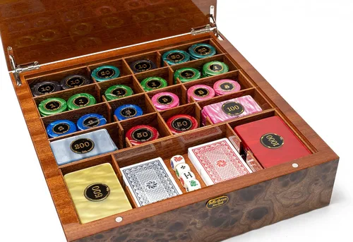 Vista 2 de Bello Games Collezioni - Juego de fichas y tarjetas de póquer de lujo Palermo de Italia