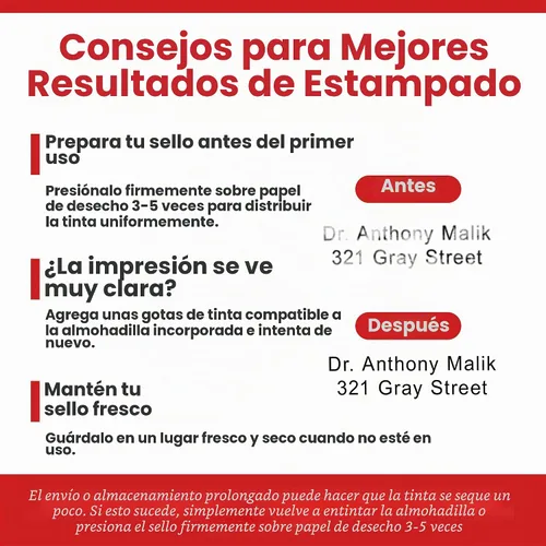Vista 8 de Promot Sello autoentintado - Sello de goma personalizado de hasta 3 líneas