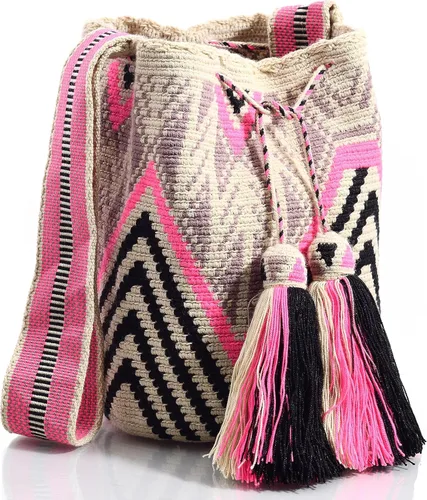 Vista 2 de WYOU Designer Collection, Handwoven Hobo Bucket Bag in Wayuu Crochet