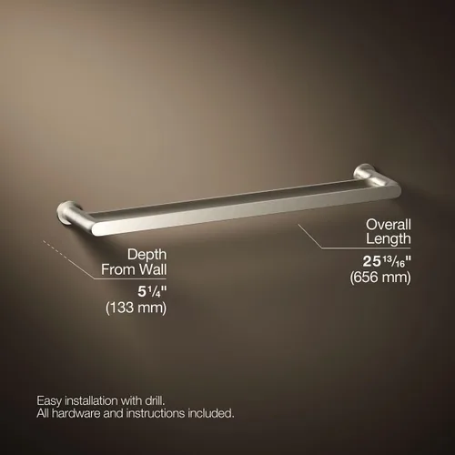 Vista 2 de Kohler 97496-BN Avid® - Toallero doble de 24 pulgadas, níquel cepillado vibrante