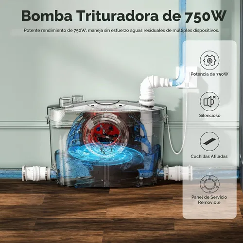 Vista 3 de Simple Project Bomba maceradora 750w con 4 entradas de agua, cabeza de 36 750w blanco