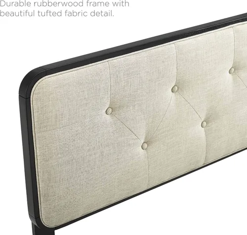 Vista 8 de Modway MOD-6643-BLK-BEI Bridgette - Cama de plataforma de madera con marco angular, color negro y beige