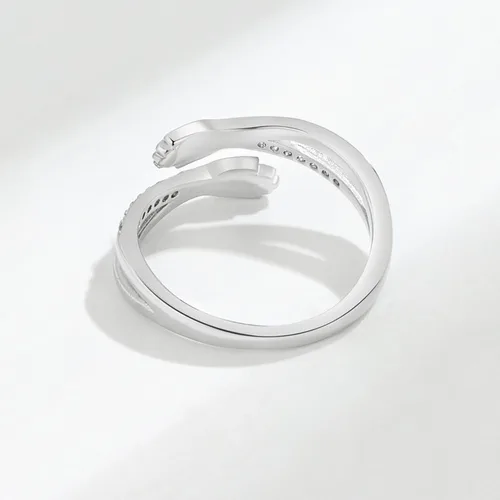 Vista 29 de Anillo de plata de ley 925, minimalista, ajustable, hecho a mano, para mujeres y niñas