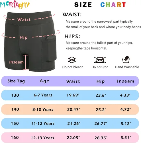 Vista 7 de MERIABNY Pantalones cortos de voleibol para niñas de 6 a 13 años
