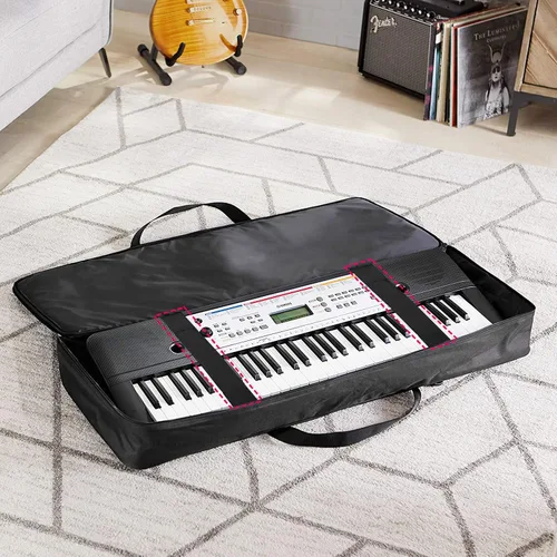 Vista 9 de Ruibo Funda para Teclado de 61 Teclas, Funda de Concierto para Teclado Piano Portátil Duradero Impermeable Tela Oxford 600D con Acolchado de Algodón