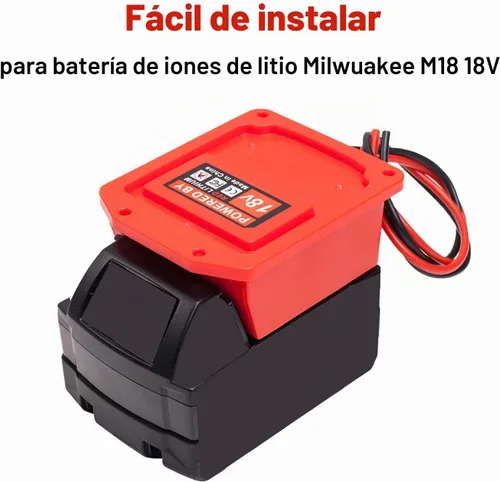 Vista 6 de Adaptador para Power Wheel para batería Milwaukee M18 de 18 V, conector de potencia calibre 14