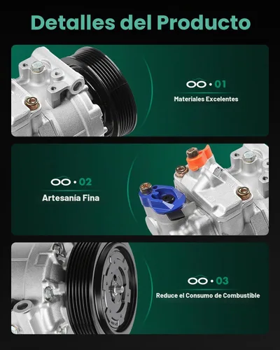 Vista 6 de SCITOO Compresor de CA para Audi A3 2.0L 2006-2007, compresor de aire acondicionado de enfriamiento rápido para Volkswagen Beetle 2.0L 2012-2017