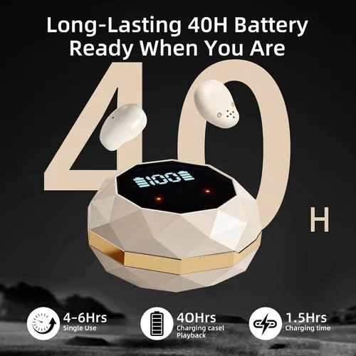 Vista 7 de Auriculares para dormir de lado, mini auriculares inalámbricos invisibles para canales auditivos pequeños, Bluetooth 5.4, batería 40H, bloqueo