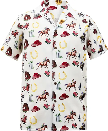 Vista 10 de American Trends Camisa hawaiana de manga corta con botones tropicales para Impresión de leopardo