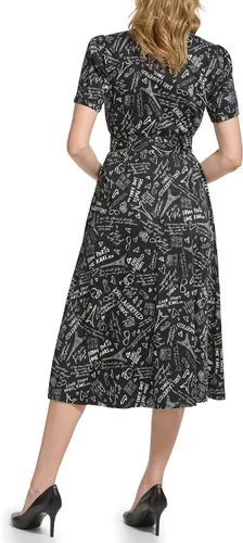 Vista 4 de Karl Lagerfeld Paris Vestido de popelina Paris con logotipo para mujer