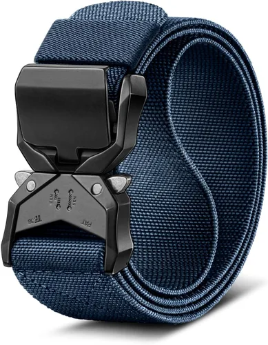 Vista 9 de BULLIANT Cinturón táctico para hombre, cinturón elástico ajustable para hombres, senderismo, ejercicio, resistente, 1 3/8 pulgadas, liberación rápida