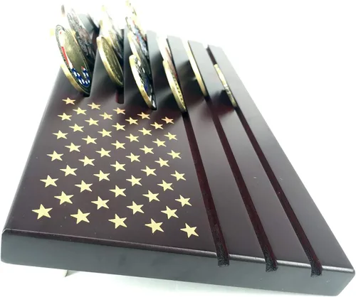 Vista 6 de Glamtune Soporte de monedas militar con bandera estadounidense (grande, 6 filas)