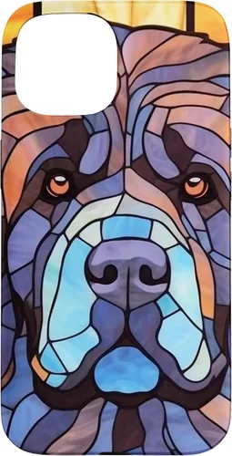 Vista 6 de Newfoundland Dog Stained Glass Case for iPhone 17