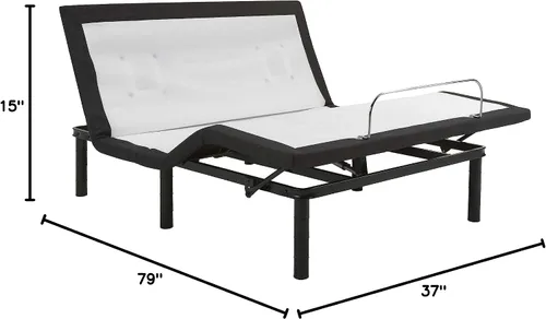 Vista 2 de Nutan, Base de cama ajustable dividida de 15 pulgadas con colchón 3 posiciones programables, inclinación de cabeza y pies, sistema de masaje e
