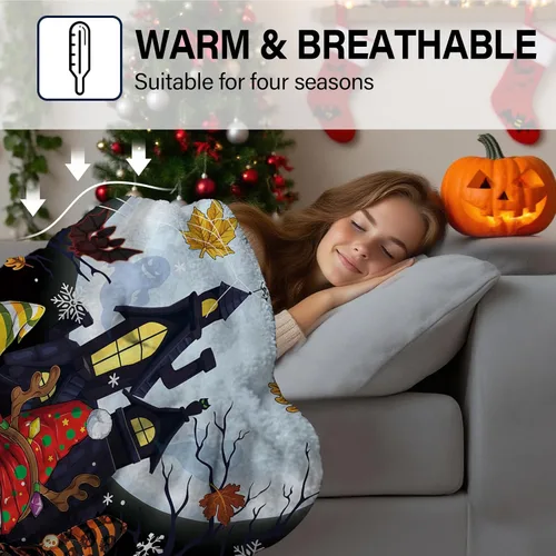 Vista 5 de Manta de Navidad de Wazzio, manta navideña para sofá, cama, habitación, regalos de Navidad para mujeres, hombres, hija, hijo, regalos para Acción