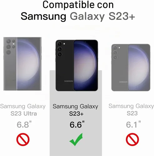 Vista 2 de JETech Funda mate para Samsung Galaxy S23 Plus, color negro Protección de grado militar, parte trasera mate esmerilada, acabado antihuellas