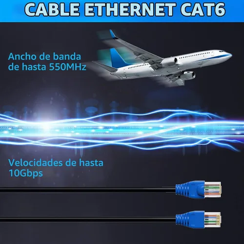Vista 5 de Cable Ethernet Cat6 para exteriores de 25 pies, cable de Internet de servicio pesado con doble forro, impermeable, enterramiento directo