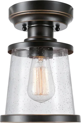Vista 13 de GLOBE Electric 43507 - Pantalla empotrada de 2 luces para exteriores, bronce, pantalla de vidrio regado transparente, bombillas incluidas