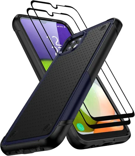 Vista 63 de Jeylly Compatible con Samsung Galaxy A22 5G Funda, Funda Samsung A22 5G con 2pcs protectores de pantalla de vidrio templado