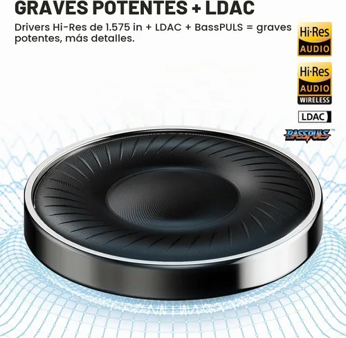 Vista 3 de Auriculares híbridos con cancelación activa de ruido 1Mii Y8+ para avión