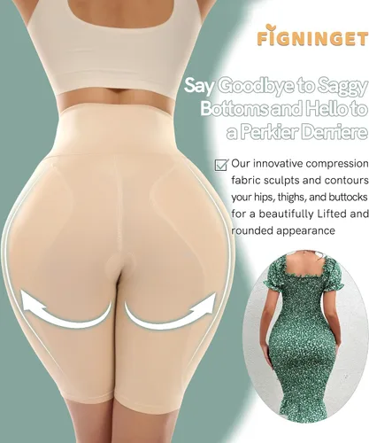 Vista 2 de Almohadillas moldeadoras para la cadera, ropa interior acolchada con control de abdomen para mujer, bragas con levantamiento de glúteos, faja