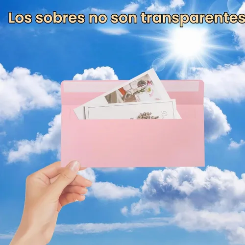 Vista 3 de 100 PCS Sobres Coloridos, Sobres de Correo Comercial #10 con Cierre Automático y Solapa Cuadrada para Cartas, Invitaciones, Oficina, Tamaño 4 1/8 X