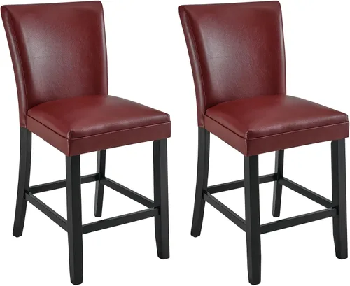 Vista 10 de Juego de 2 taburetes de barra de mostrador, sillas de bar de madera maciza, con capacidad para hasta 250 libras, sillas de comedor de 40 pulgadas