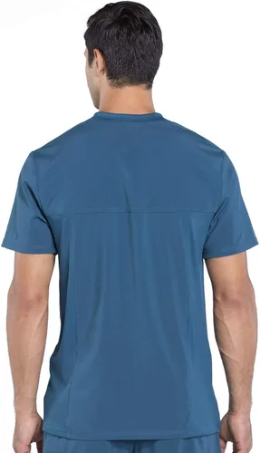 Vista 2 de Cherokee Infinity - Camisa quirúrgica para hombre, color sólido, con cuello en V