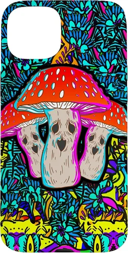 Vista 9 de Funda de regalo con ácido de seta, diseño psicodélico de cara aterradora con hongos mágicos para iPhone 17